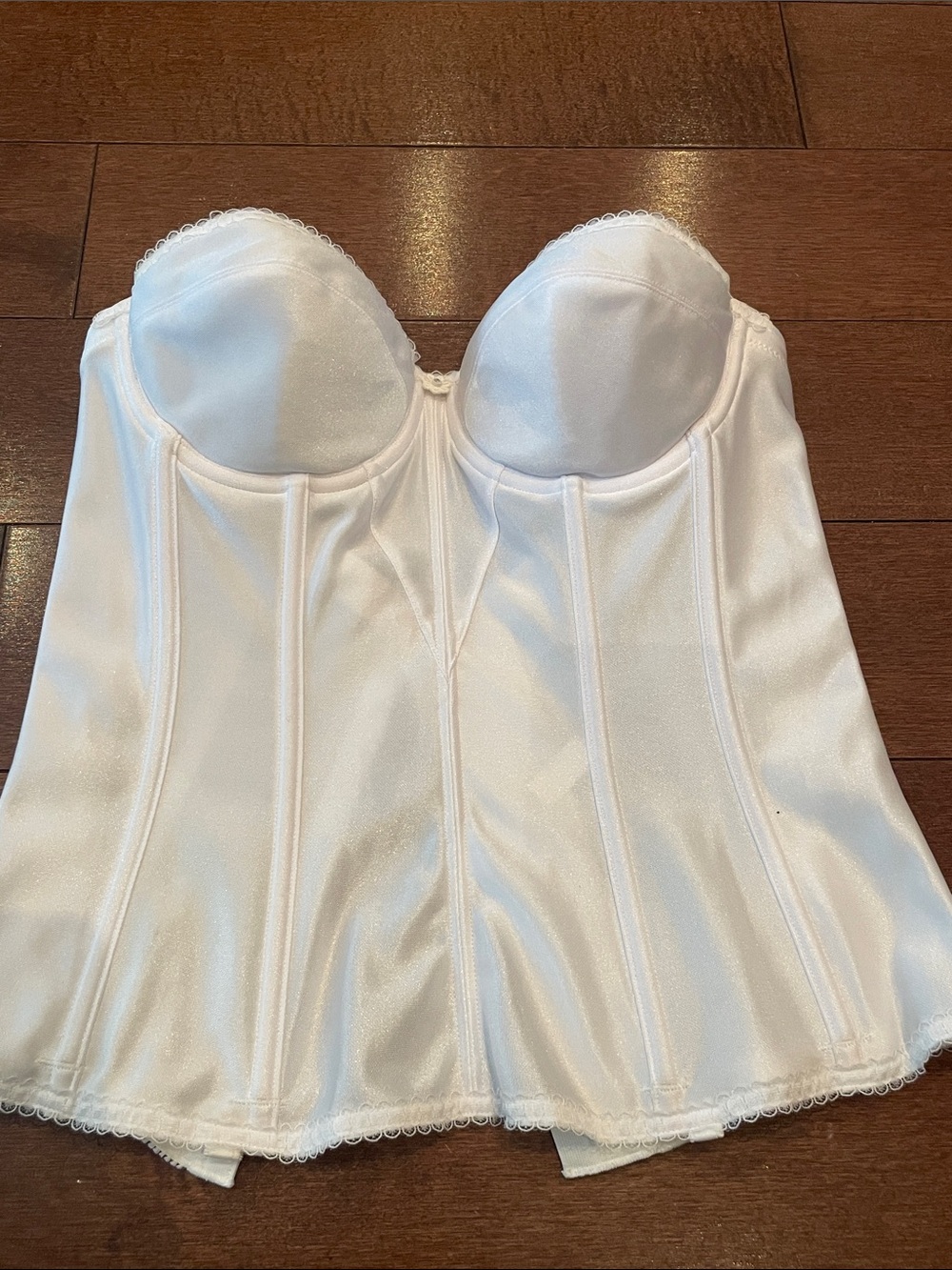 White Strapless Longline Bustier Corset Top - Picture 1 of 7